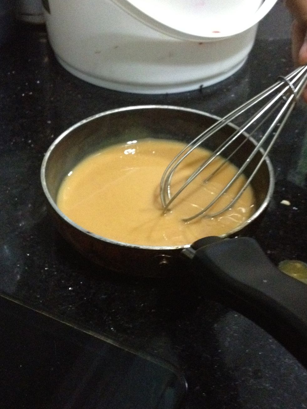 Once you get a smooth consistency with everything mixed in, you're done. Set aside.