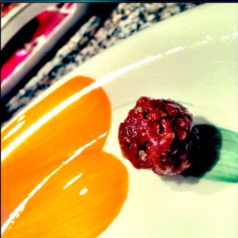 Once you get the brown gold color (seen in the previous photo), call your kids, friends, family, to start pulling chunks off and rolling them into a small ball shape (almost the size of a malteser).