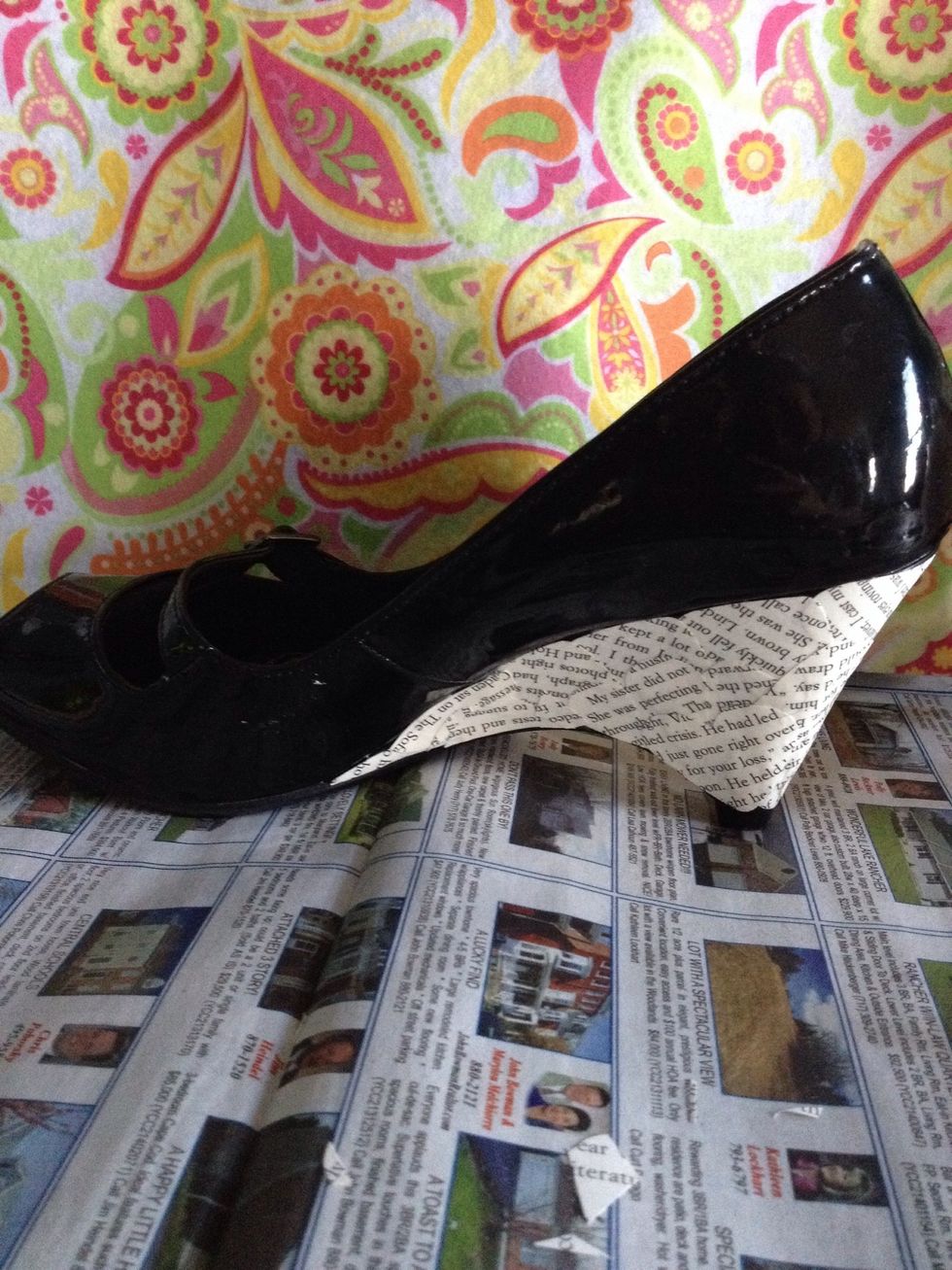 Once you have a section covered do one extra coating of mod podge over the whole area for a nice even coat.