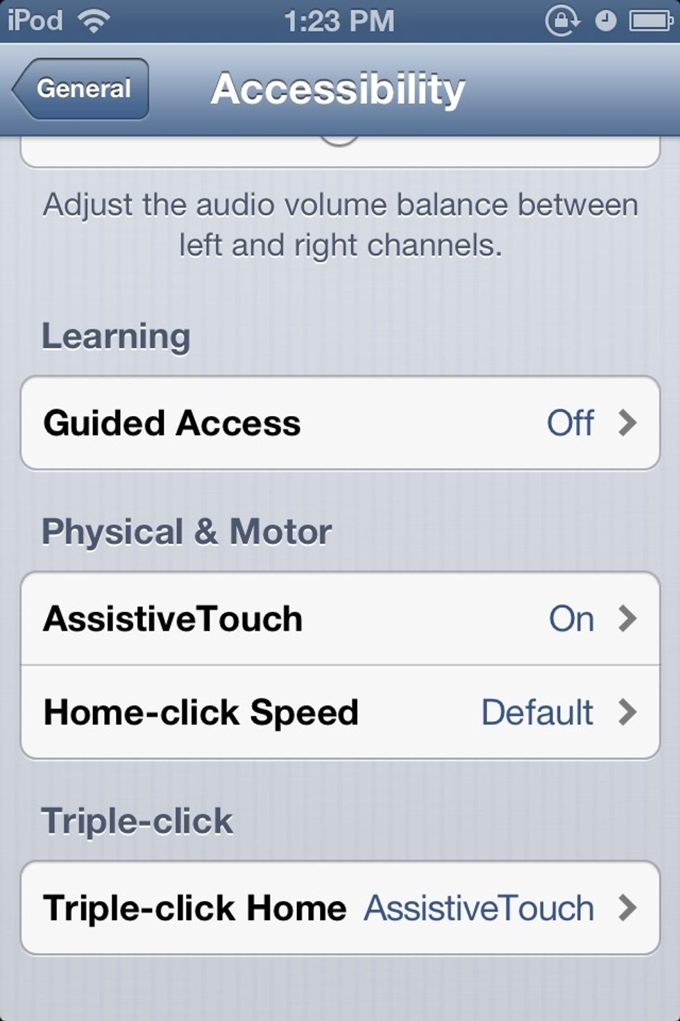Once you have click it now scroll down until you see assistive touch click on it