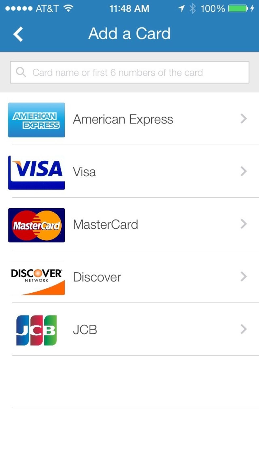Once you have created an account, you'll need to add your credit cards to the Wallaby wallet. No credit card numbers required - you just need to know the type of card you have!