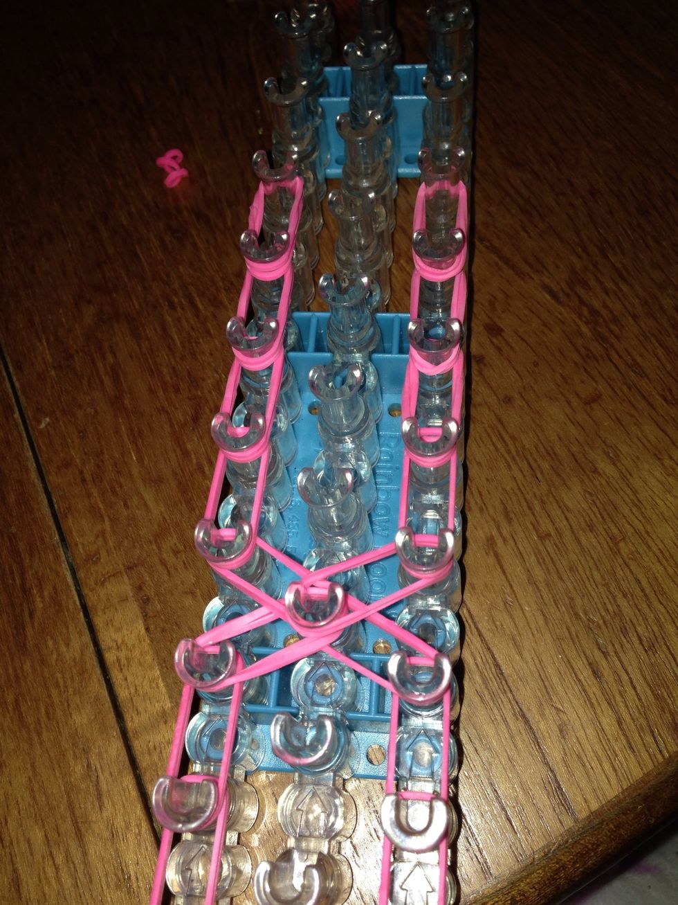 Once you have done the x then u can do the same process as the start and go up 4 .