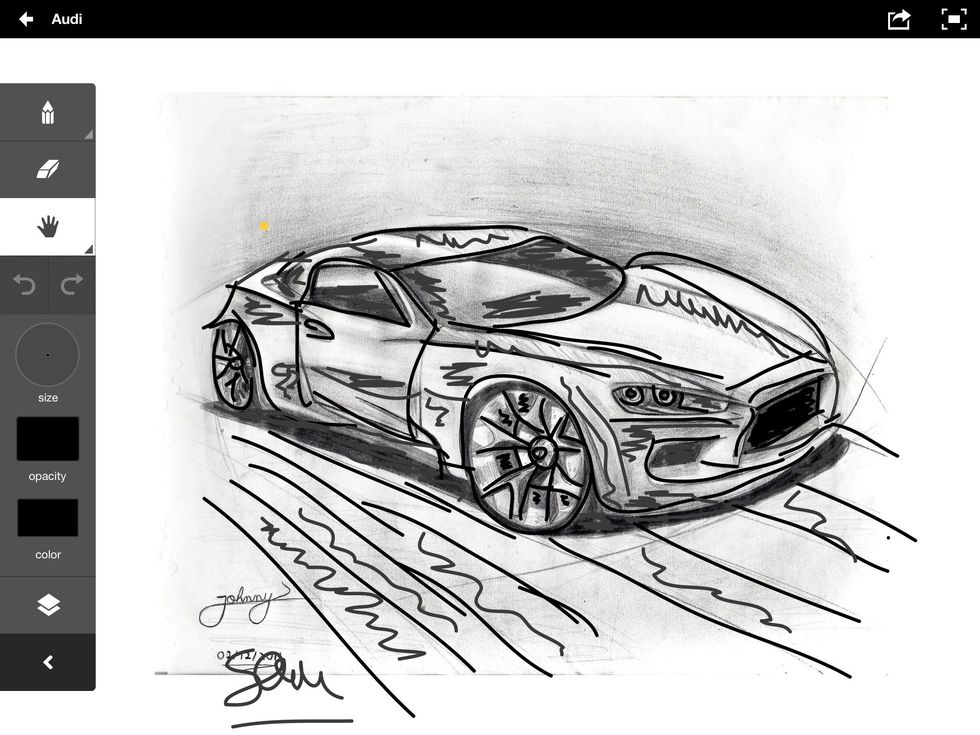 Once you have drawn over the picture it should look a bit like this but with you image