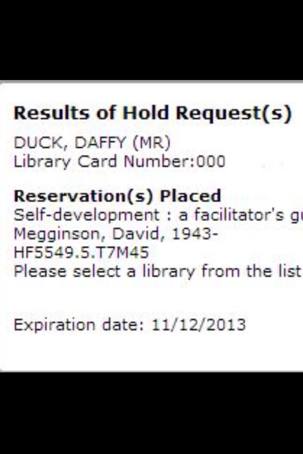 Once you have entered all these details you will see a confirmation message, and you'll be emailed when it is ready to collect. You can check and update all your reservations online at 'My Account'.