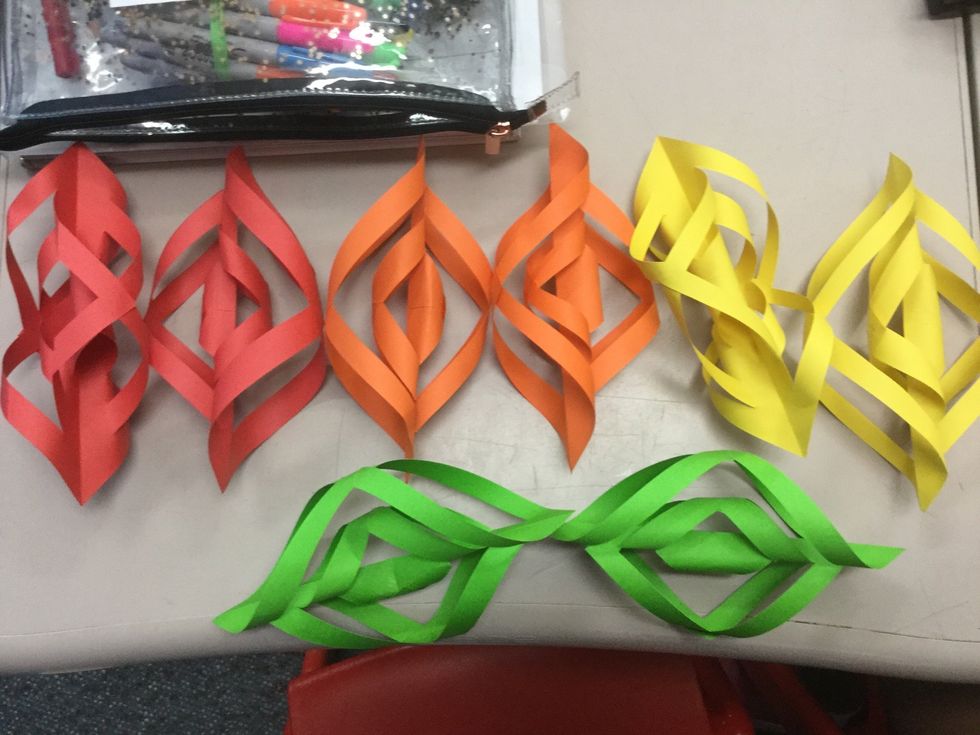 Once you have finished glueing the flaps together you can start stapling them together