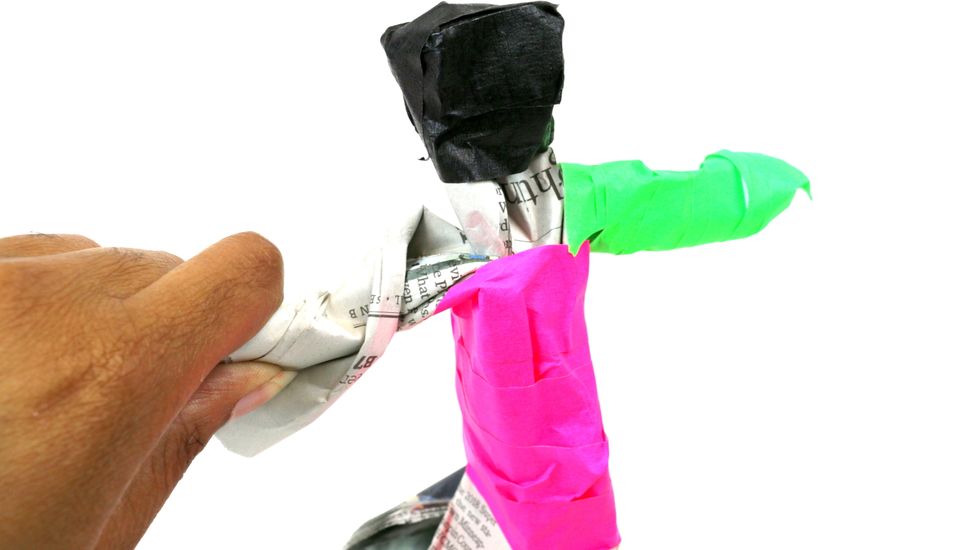 Once you have finished one arm, begin twisting the other arm.