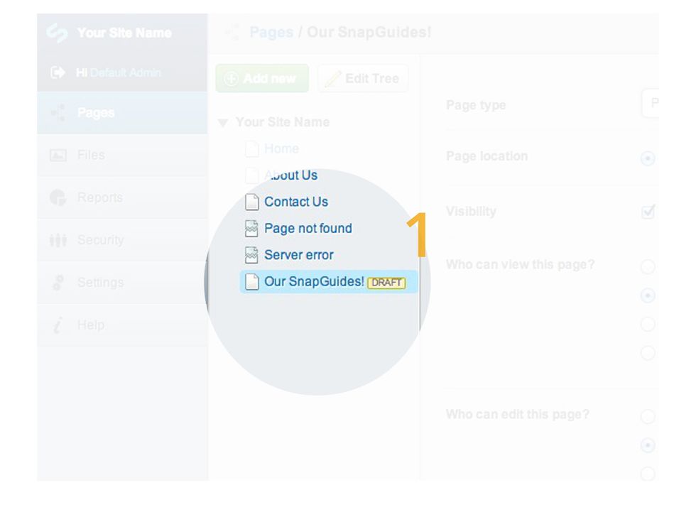 Once you have finished you page, just scroll down to the bottom and click the save button. This will then save your page as a draft. This means that the page will not be shown on the live site yet.