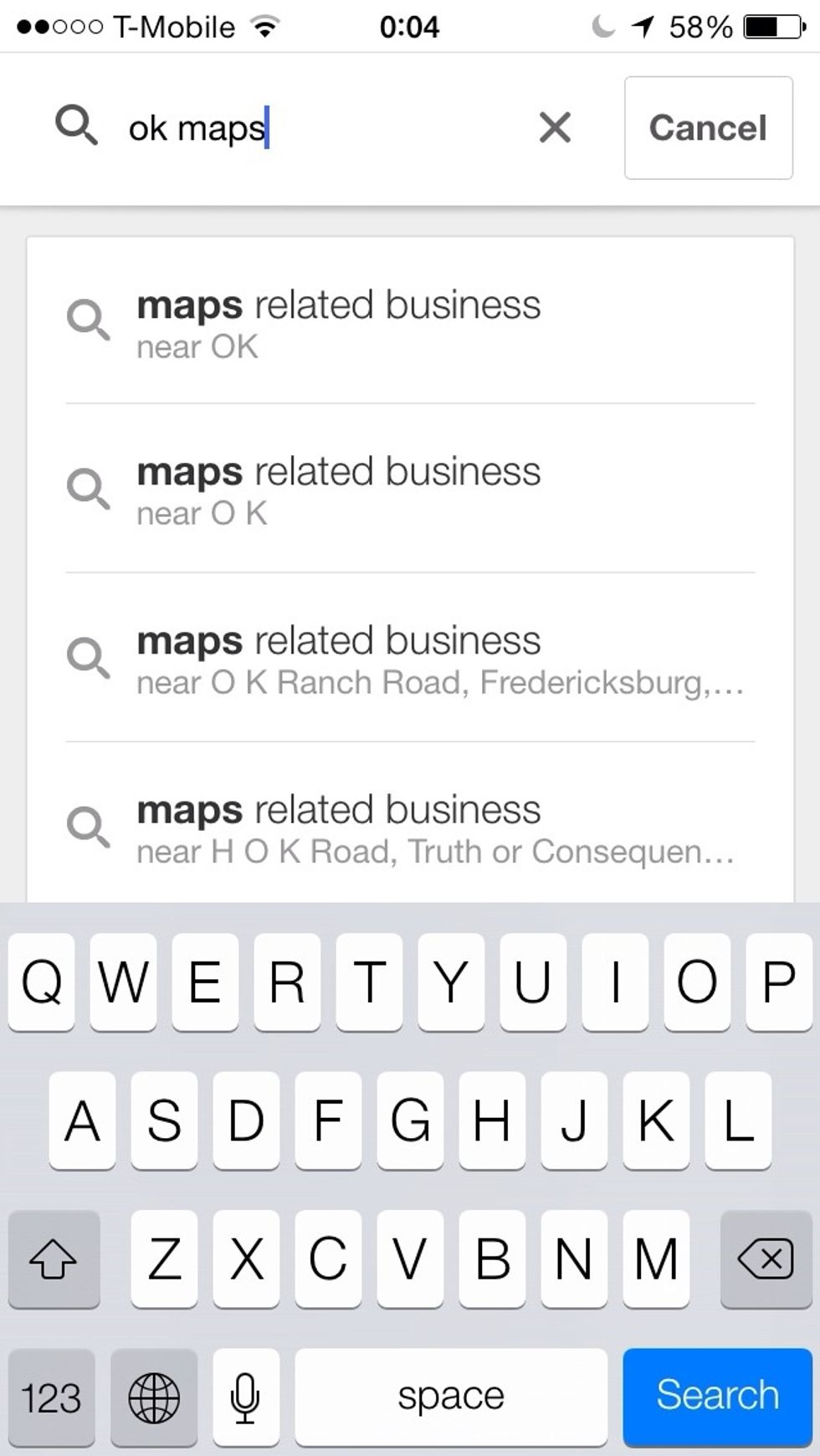 Once you have  focused on the area you want to save type "ok maps" in the search field. The area you can save is limited but can be quiet large. For this example I saved New York City.