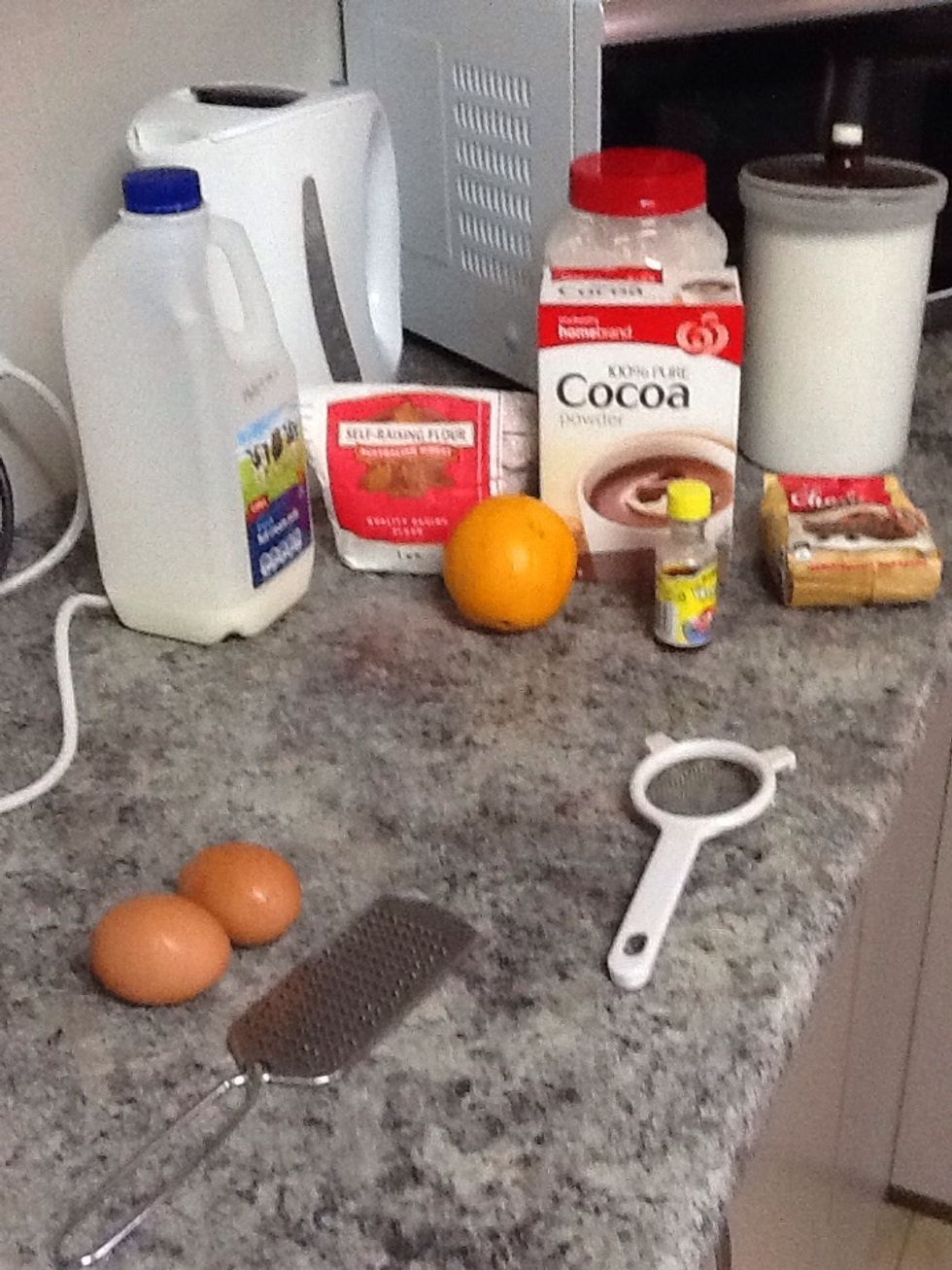 Once you have got al your ingredients and tools you have to preheat the oven to 170*C and 150* fan forced.