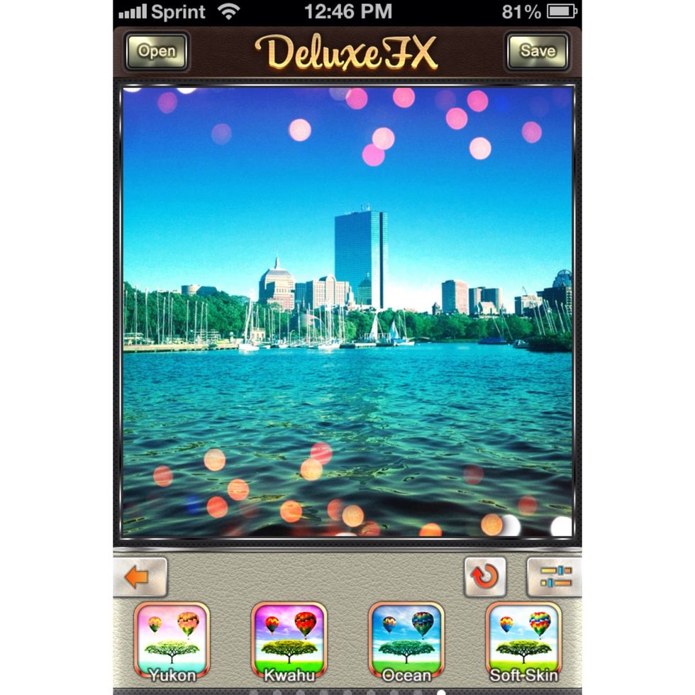 Once you have it open and upload your photo there is a wide range of effects and overlays. I used the Ocean effect and C-Bokeh. Now you can save your pic and brag about your skillful photography.
