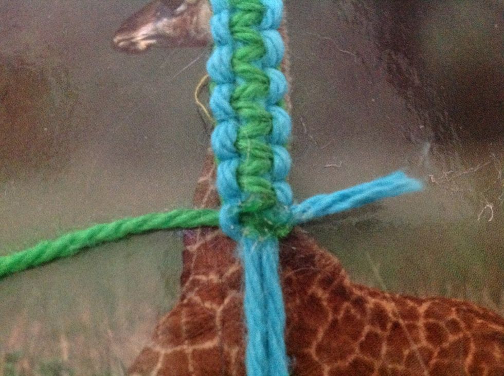 Once you have made it as long as you want it (Your wrist length) glue the last knot.