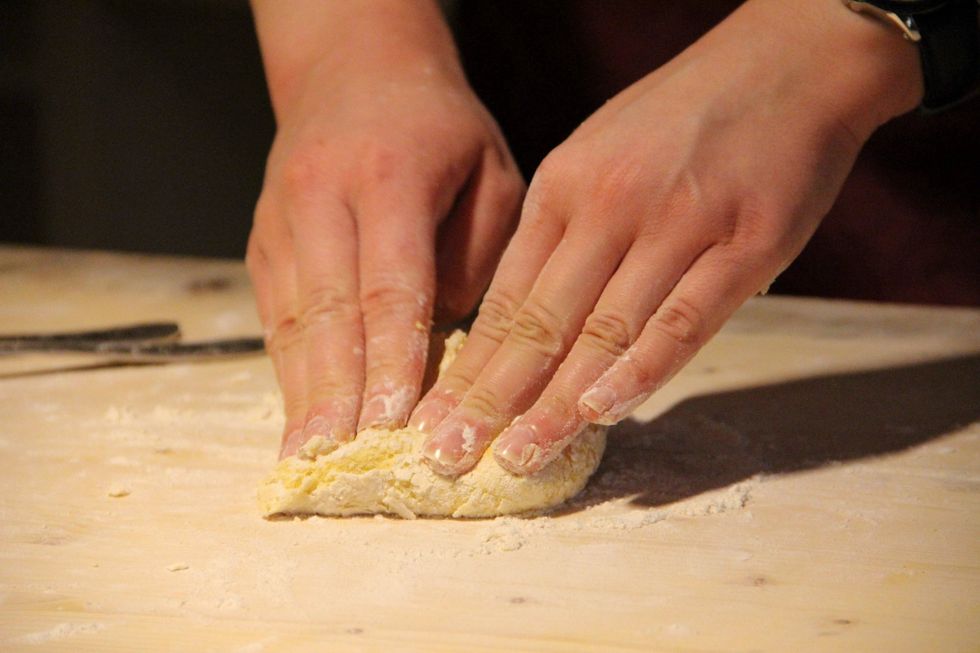 Once you have mixed all together correctly start kneeding...Hold