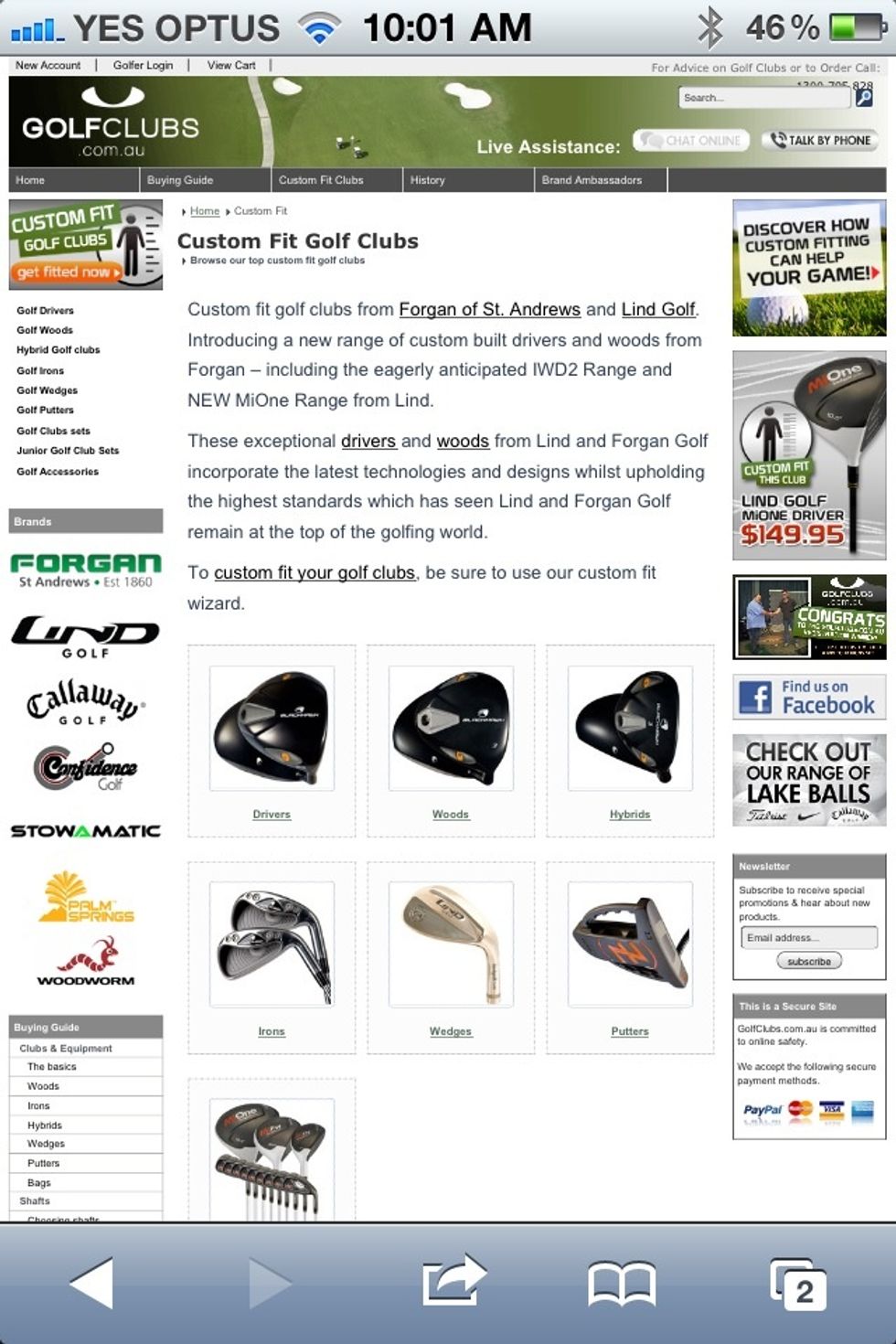 Once you have reviewed your specifications, you will land here. Simply choose your clubs and all the specs will be automatically applied.