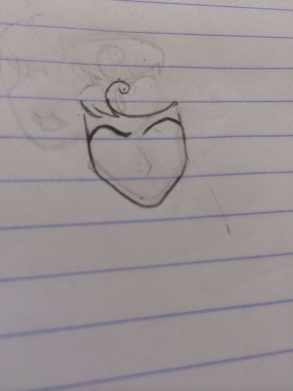 Once you have the head drawn, add the eyebrows and hairline so you can have an idea on where the rest of her features should be.