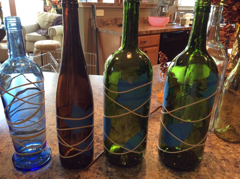 Once you have them all taped up, you are ready to paint