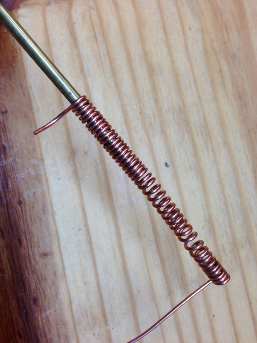 Once you have wrapped as much of the wire as comfortably possible, pull the coil off.