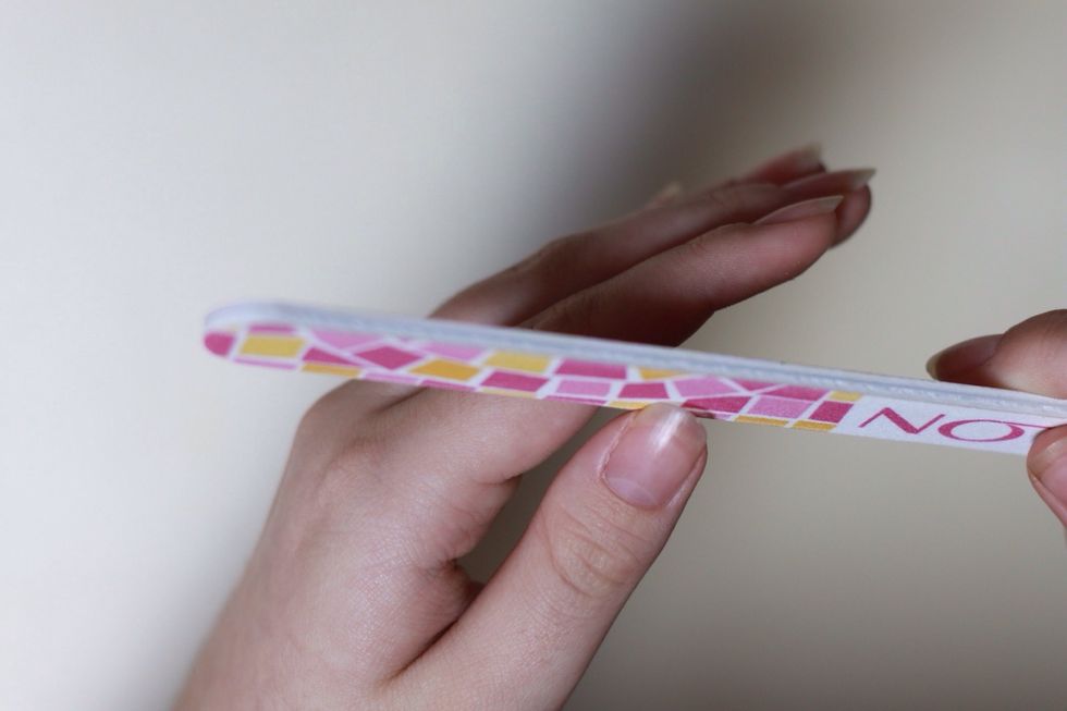 Once you have you nail file, you are going to want to file your nails till they look how you would like.