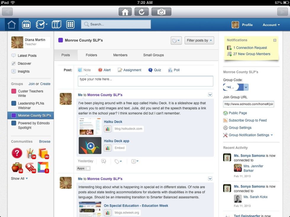 Once you join, you will see a series of posts that have already been added by group members. Many posts contain pdf files, links to blogs, and other resources.