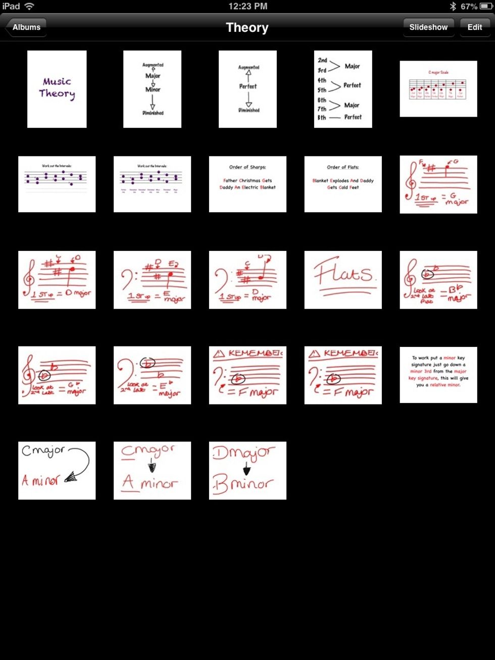 once you open your album (I'm using my music theory album) click and hold down you finger on the photo you want for your cover.