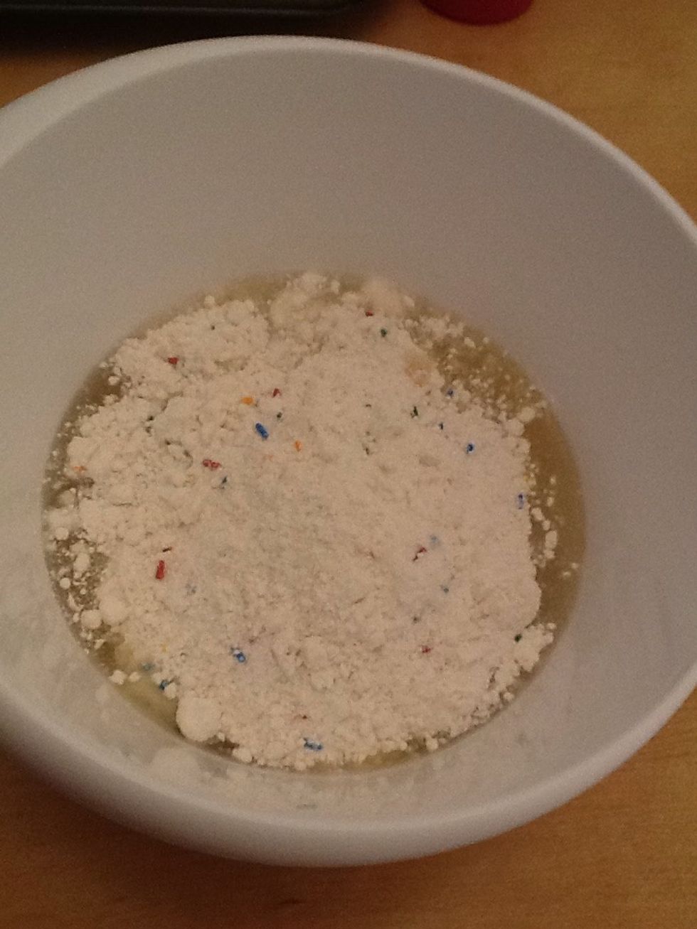 Once you put everything in your mixing bowl it should look like this