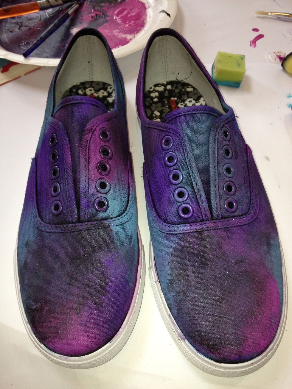 Once you're happy with the way they look, remove the tape