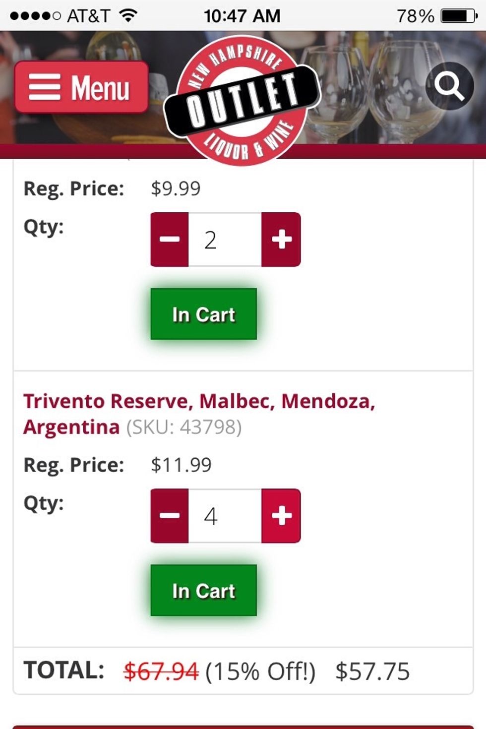 Once you're in your cart, you can change quantities. Once you've added 6 to your cart the 15% discount reflects automatically.