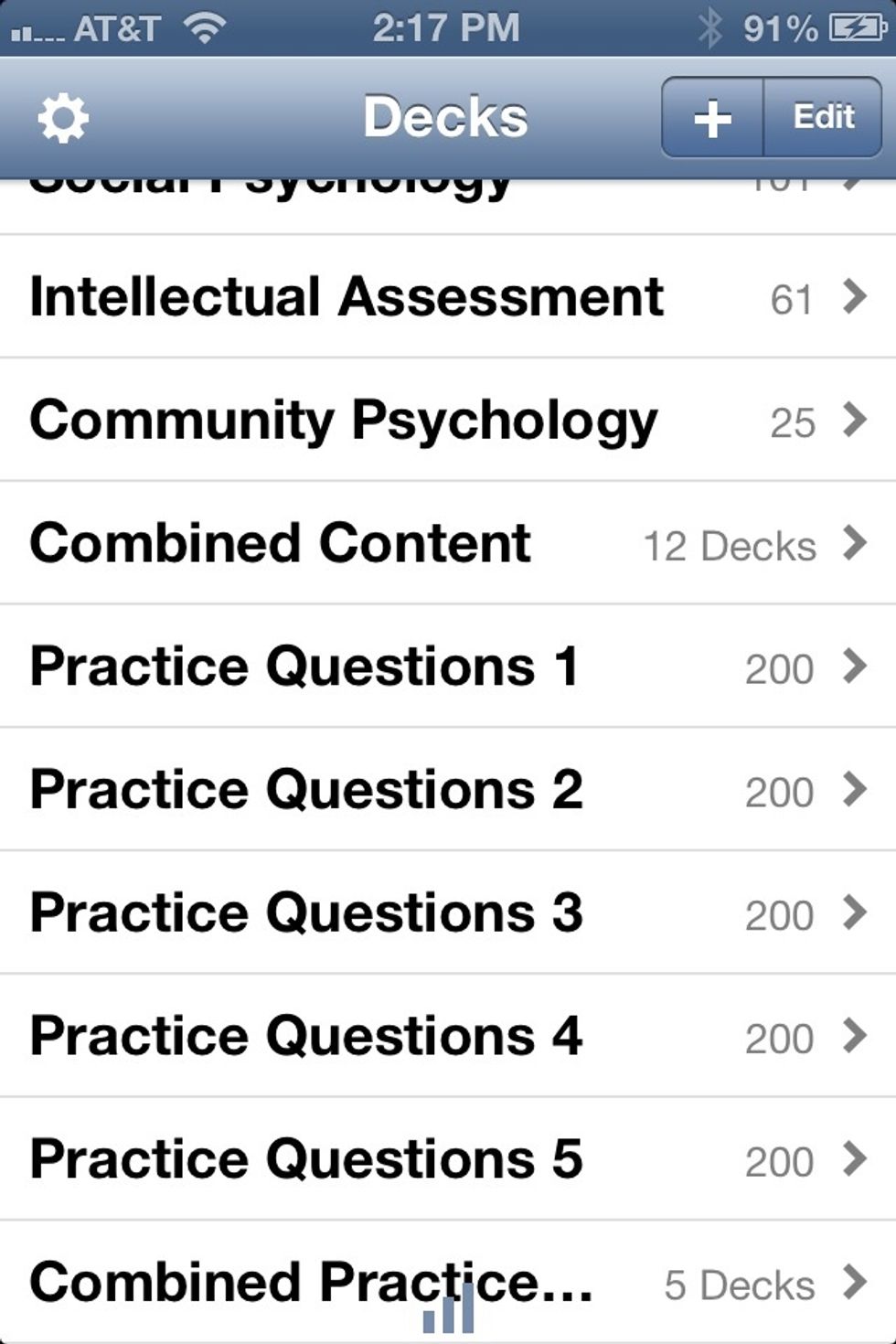 Once you're scoring above 90% on all of the content decks, move onto the Practice Questions decks. Again, only move to the next deck once you're scoring 90% or higher.