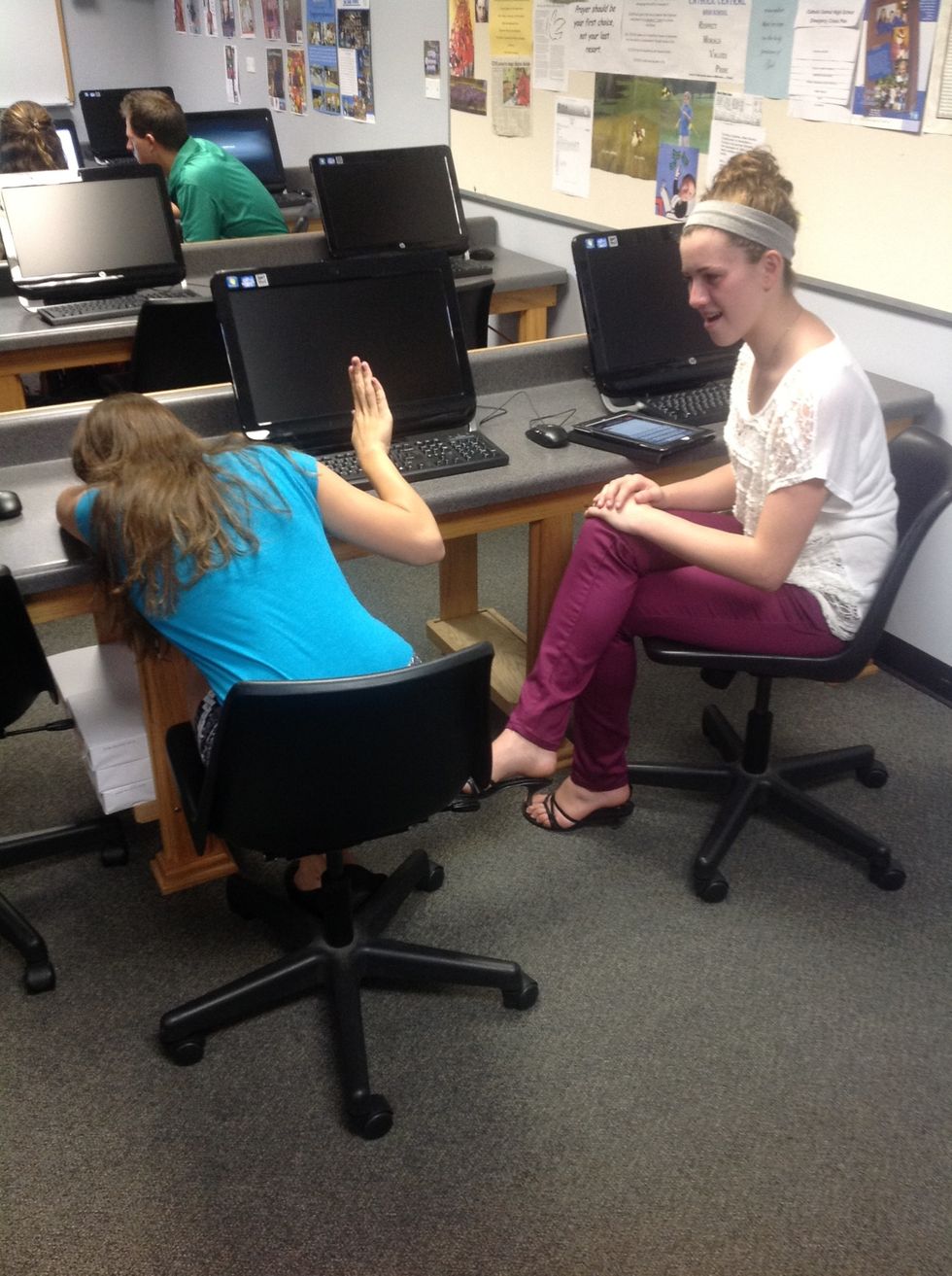 Once you safely and promptly make it to class sit in your seat automatically and avoid eye contact and conversation with other classmates.