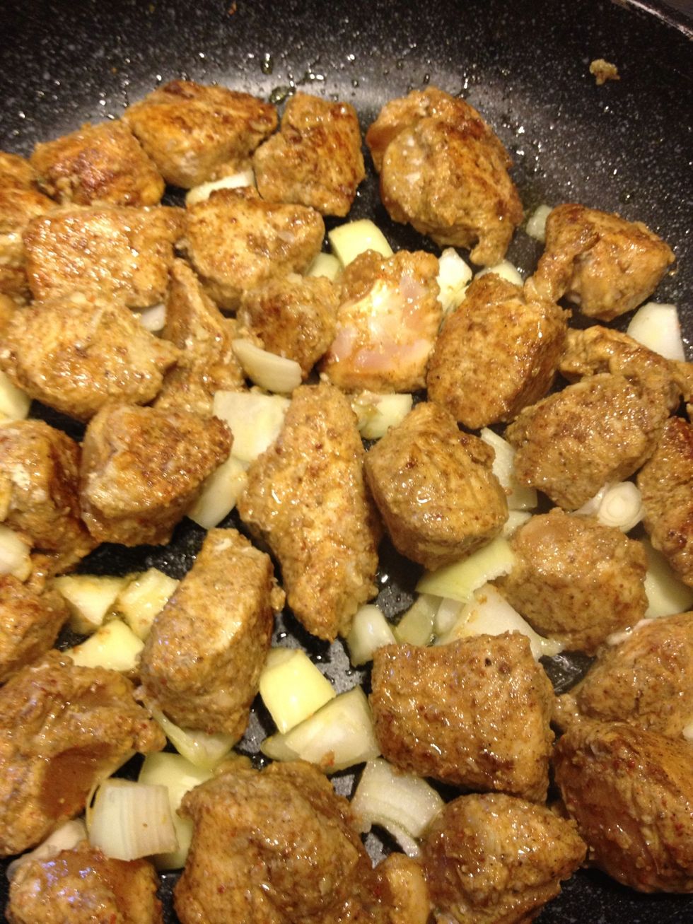 Once you see a little white add chopped onions