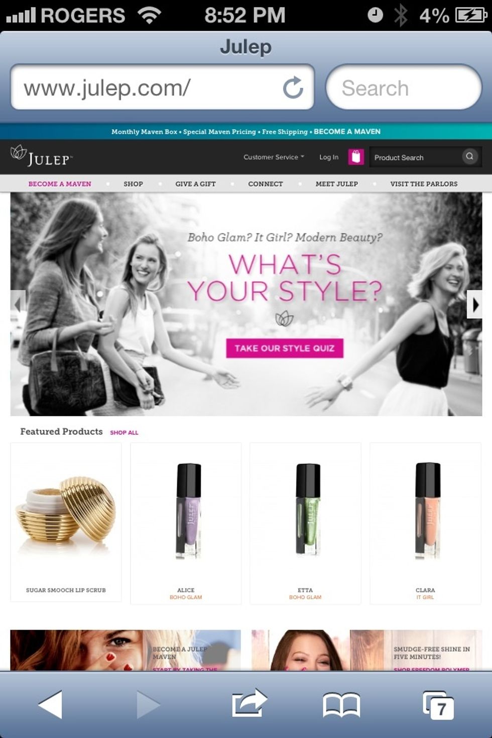 Once you type in bit.ly/julep12 it will take you to this page. Click "Take Our Style Quiz".