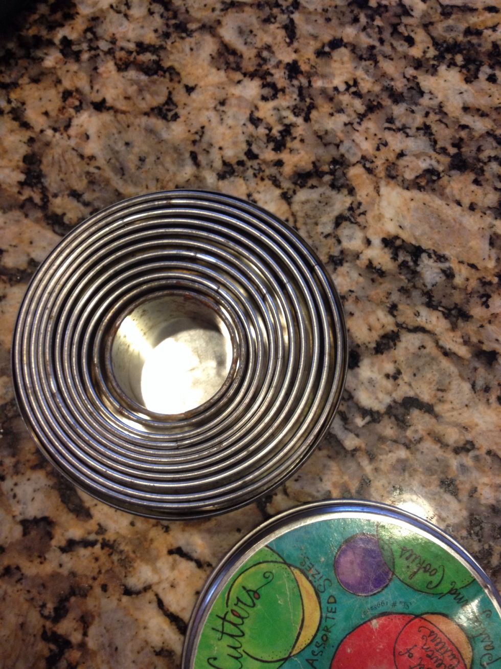 Once you've chilled your dough, preheat to 325 And get a small round cookie cutter