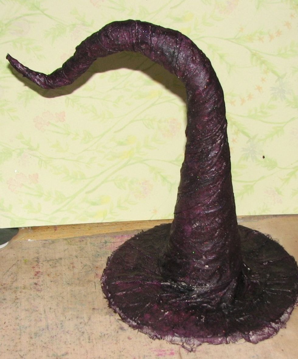 Once you've completely covered the hat in paint you'll need to let it dry completely prior to embellishing it.