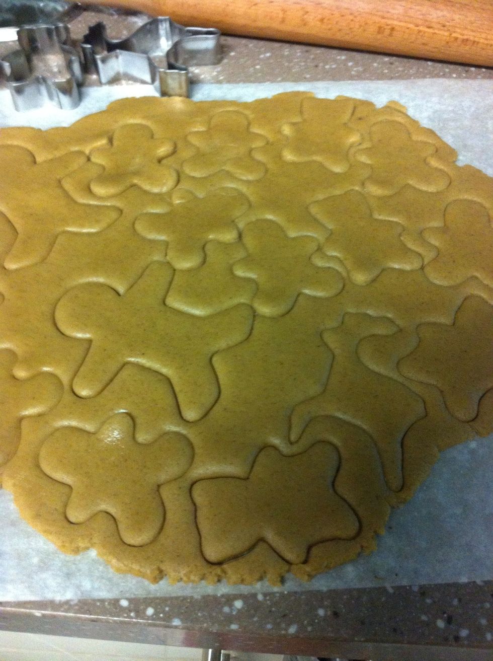 Once you've cut out as many as you can, reroll the scraps and repeat