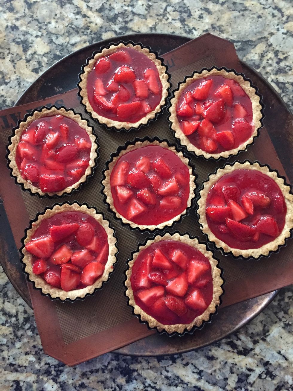 Once you've filled them all, place in fridge. Allow a few hours to chill