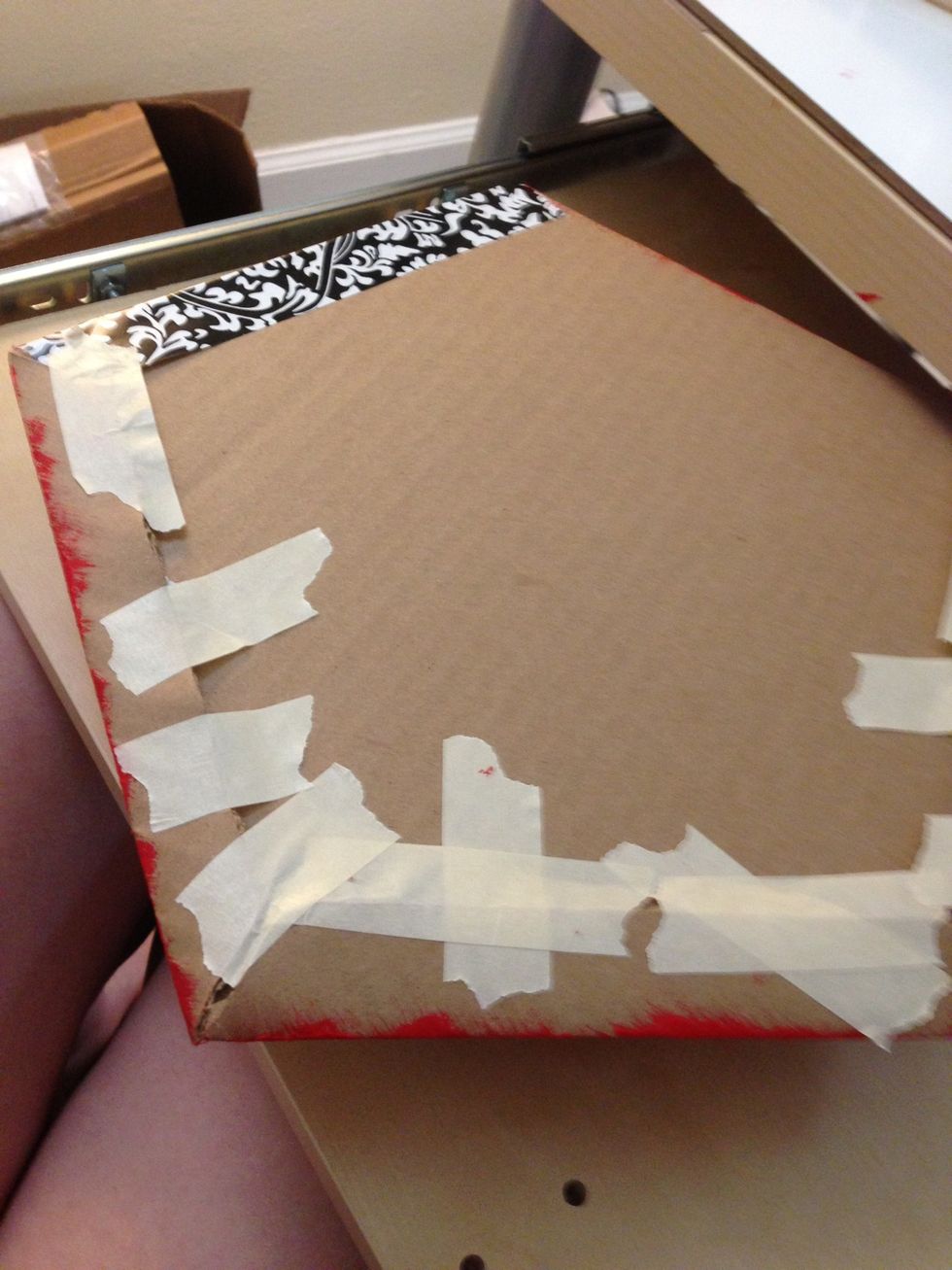 Once you've finished, fold the outside tabs onto the back and glue them down. Again, I have no patience.