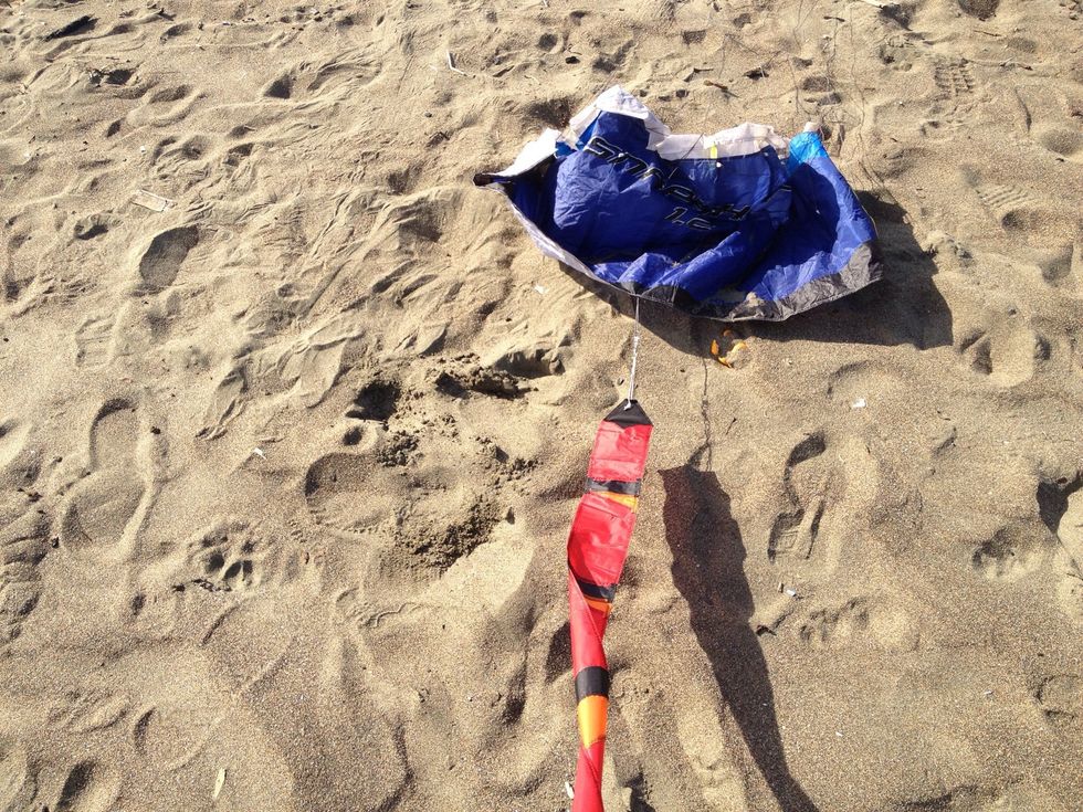 Once you've had a bit of practice try attaching a tail to the kite. It's slightly more challenging to fly a kite with a tail because it's heavier, slower and less maneuverable. But, it looks great!