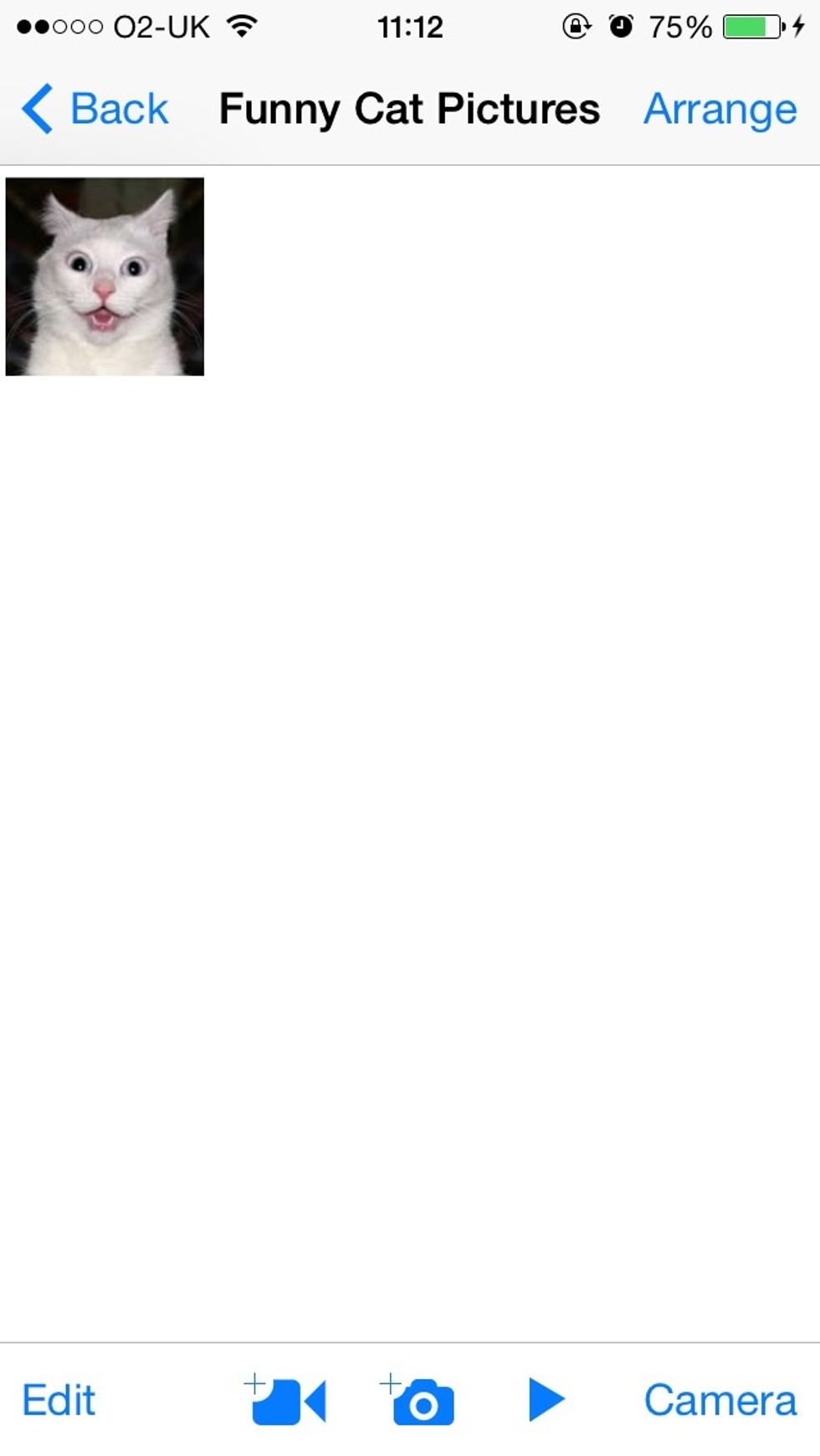 Once you've opened or created your album, tap the 'Import Photo(s)' or 'Import Video(s)' button in the centre-bottom of the screen.