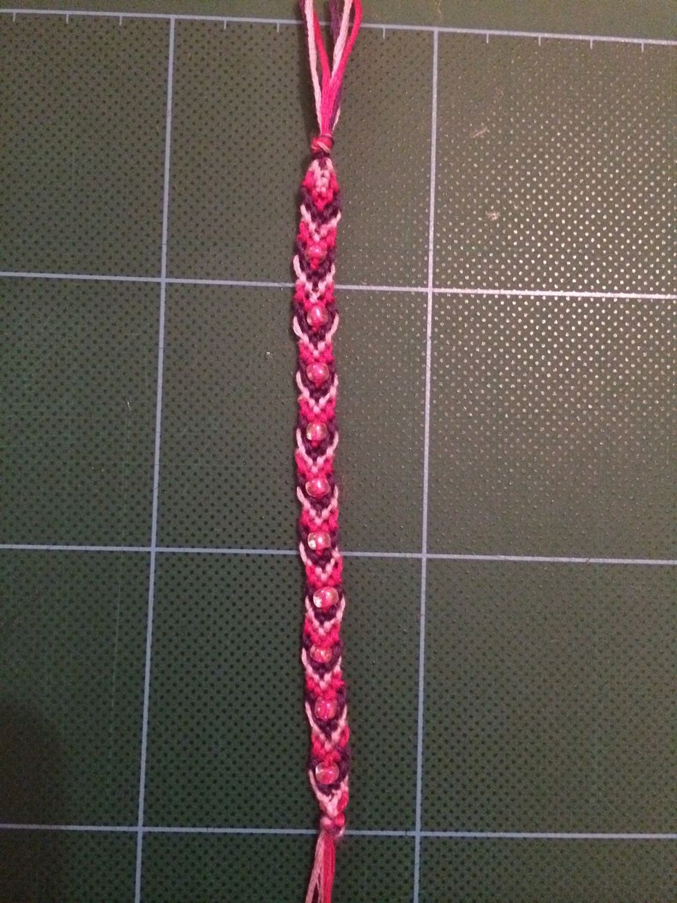Once you've reached the desired length tie a knot at the other end. The bracelet is complete \ud83d\ude04