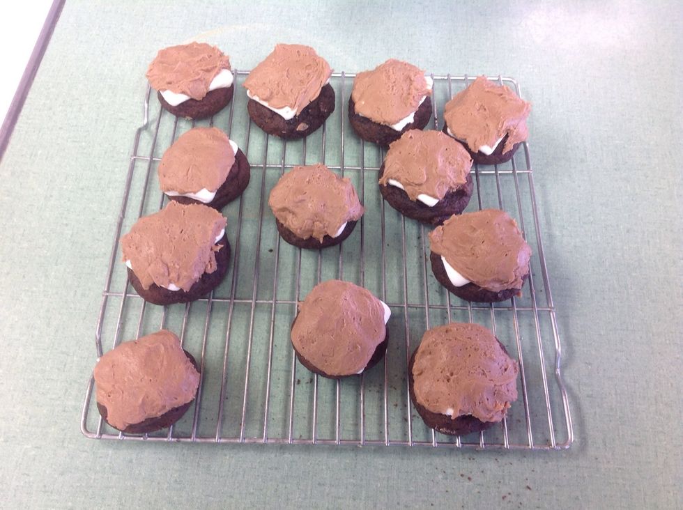 Once your cookies are cooled down, you may add your frosting on top