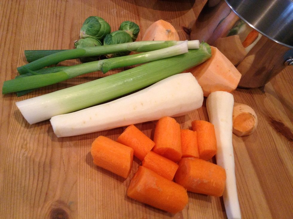 Once your done chopping put them into the roasting tray