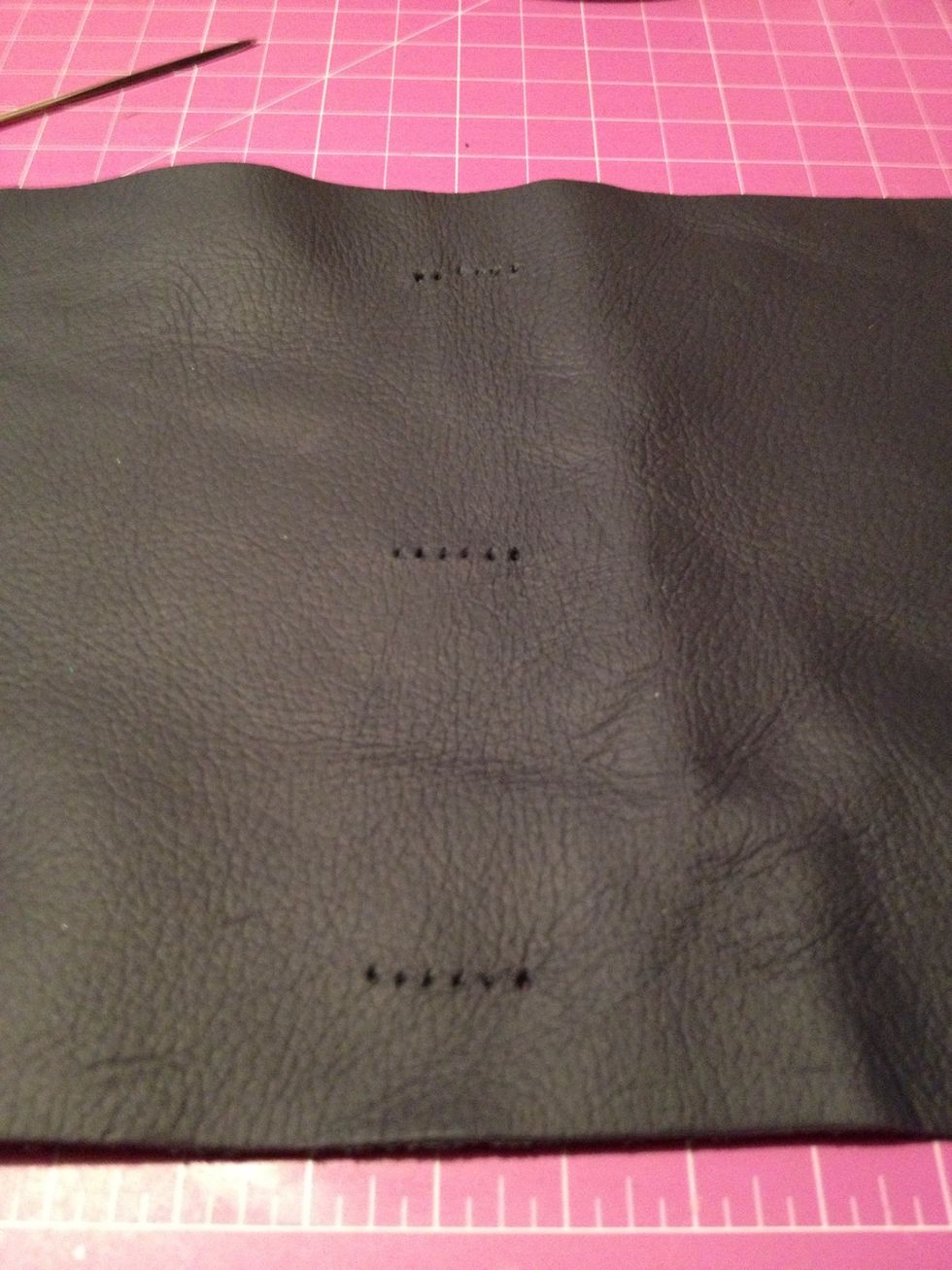 Once your done poking holes in the LP, you can now start stitching.