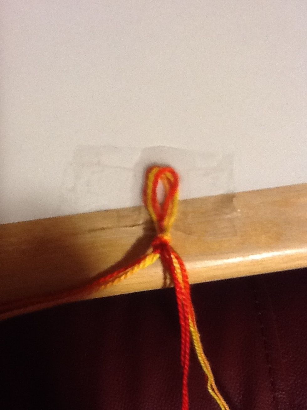 Once your done with that tie a knot in the middle.