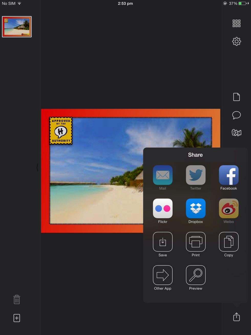 Once your done you can preview how it will look. It's a good idea to NOT SKIP this step. And finally... Share it!