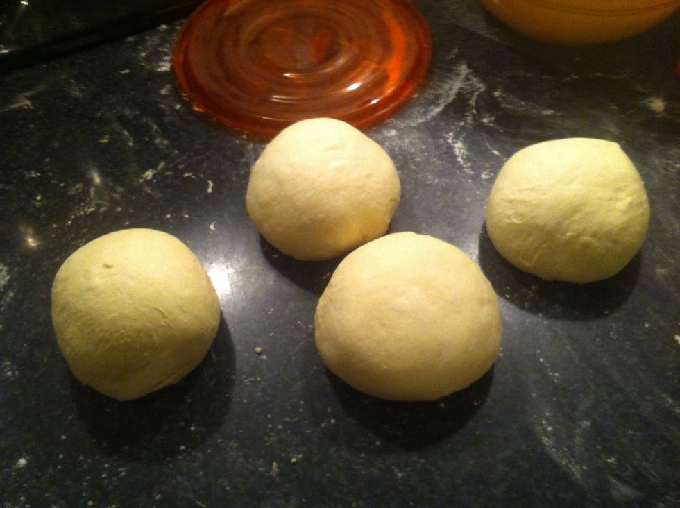 Once your done you have 4 nice smooth dough balls.