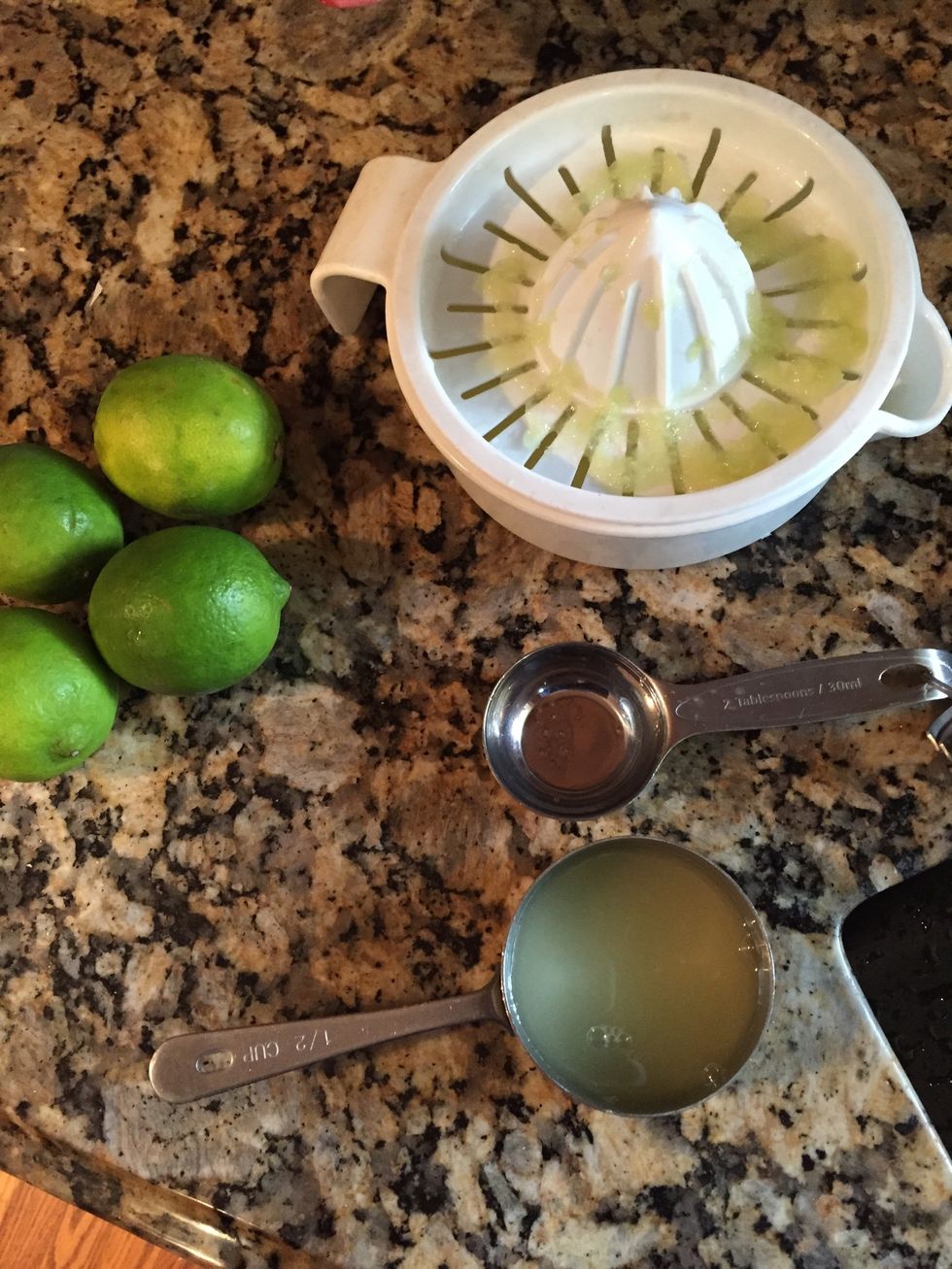 Once your eggs have been added, add 3 TB fresh lime juice and 2 tsp of vanilla