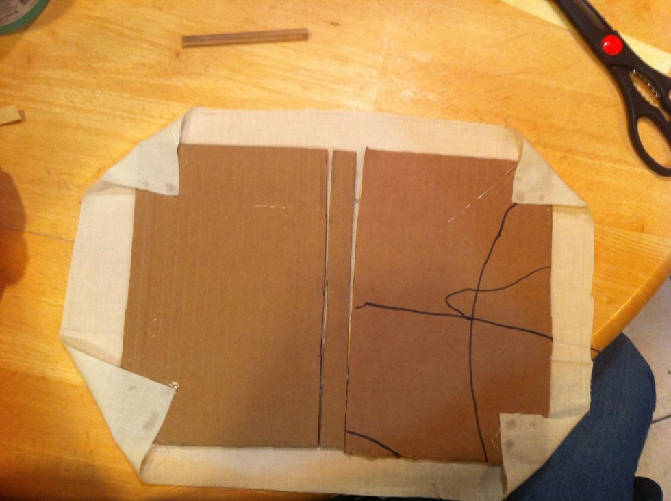 Once your fabric is glued down, glue all the corners in