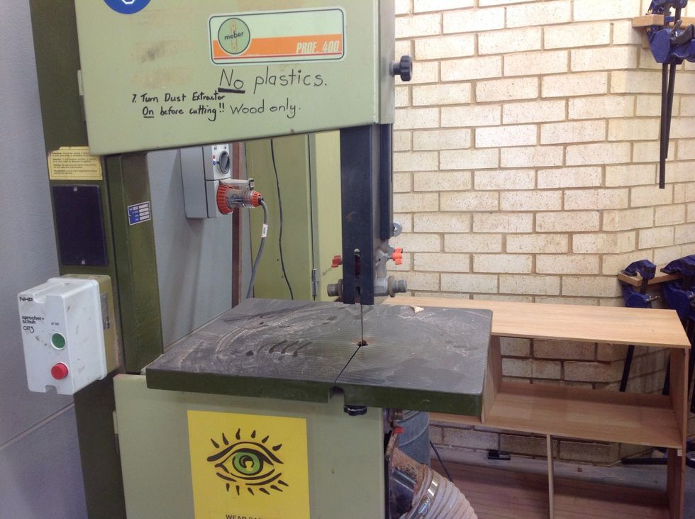 Once your happy with it. It is time to start cutting out your paddle shape with the band saw. Only do one side first.