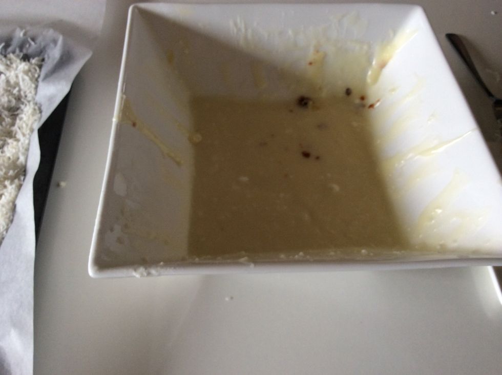 Once your icing is set line it up next to the coconut to make a production line