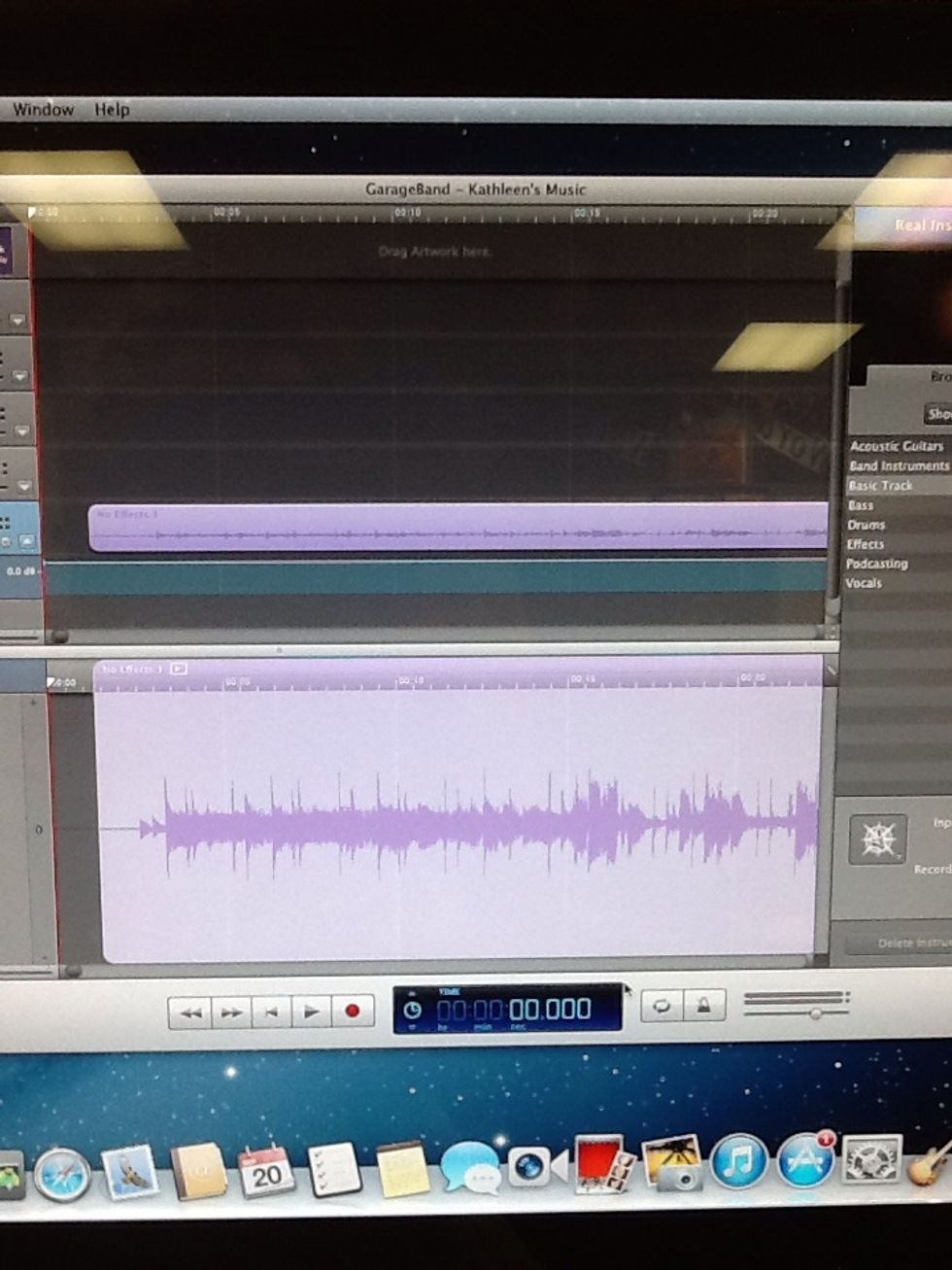 Once your music is done playing either press the stop button or press your space bar to stop the recording.