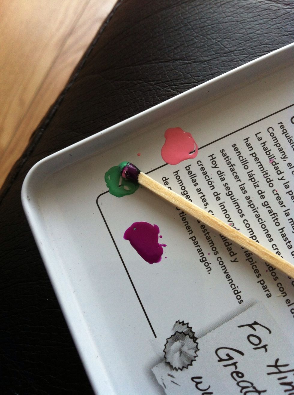 Once your nails are dry, using an opposite colour for your drip, e.g if you used loella all over use nomad as your drip, paint a strip as if you were doing a French mani...